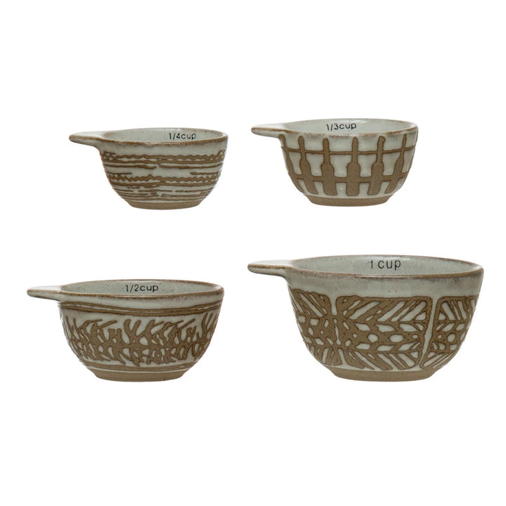 Blueish/Gray Stoneware Measuring Cup Set