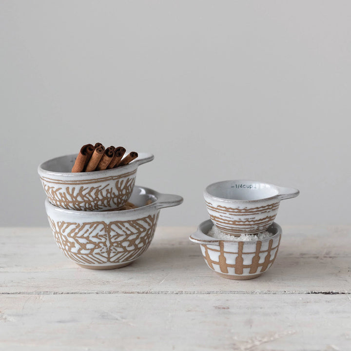 Blueish/Gray Stoneware Measuring Cup Set