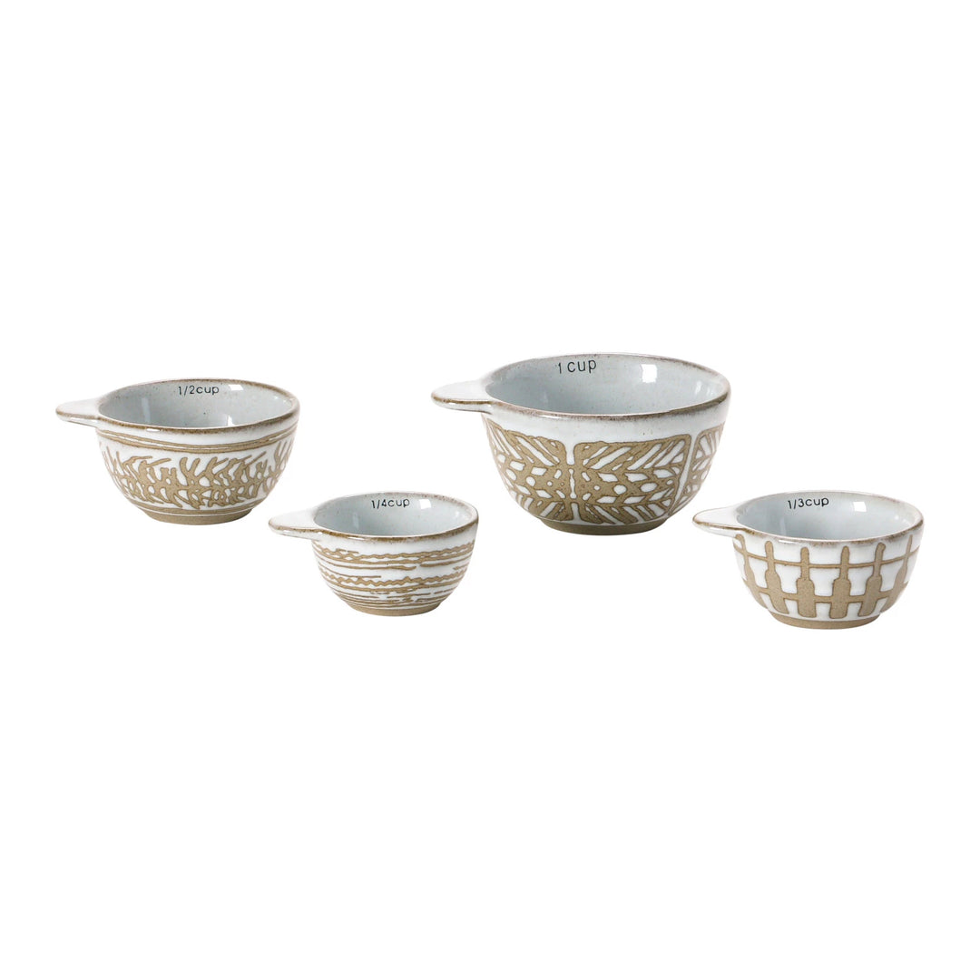 Blueish/Gray Stoneware Measuring Cup Set