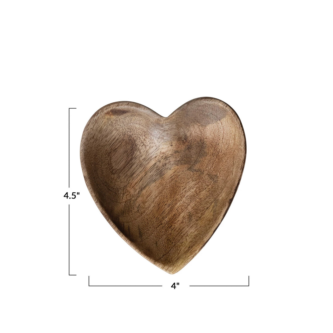 Mango Wood Heart Shaped Dish