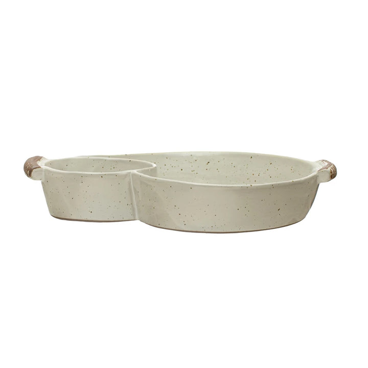 Stoneware Chip and Dip with Handles