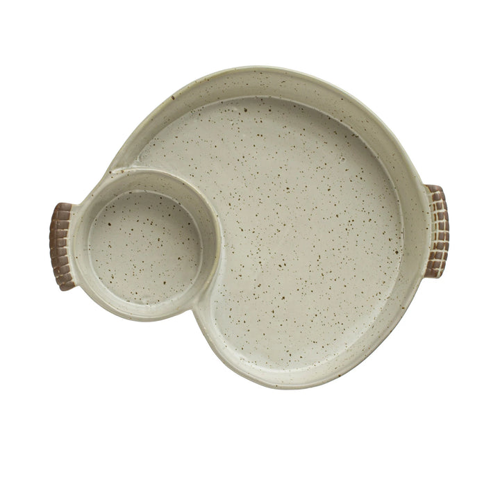 Stoneware Chip and Dip with Handles