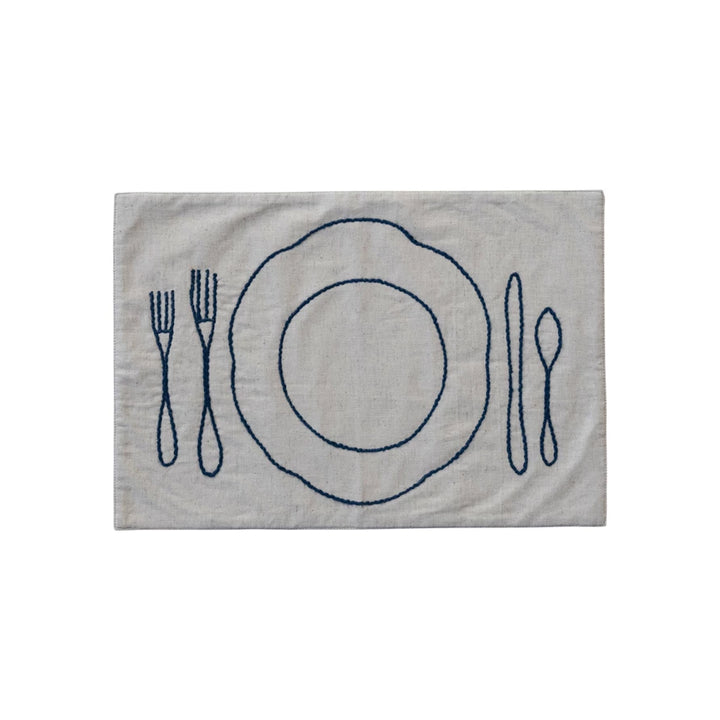 Table Setting Embroidered Placement