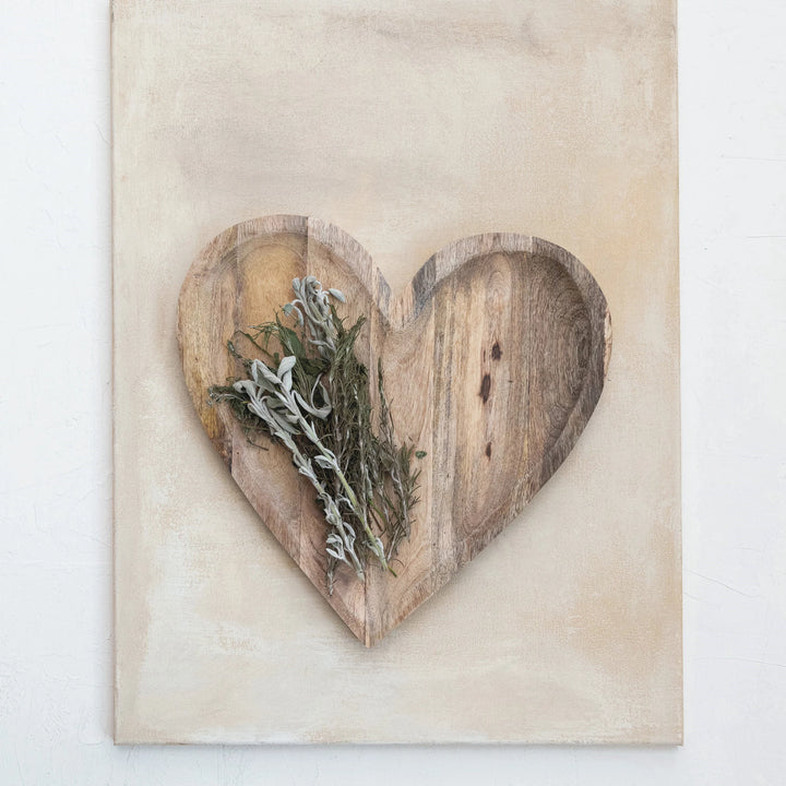 Mango Wood Heart Shaped Tray