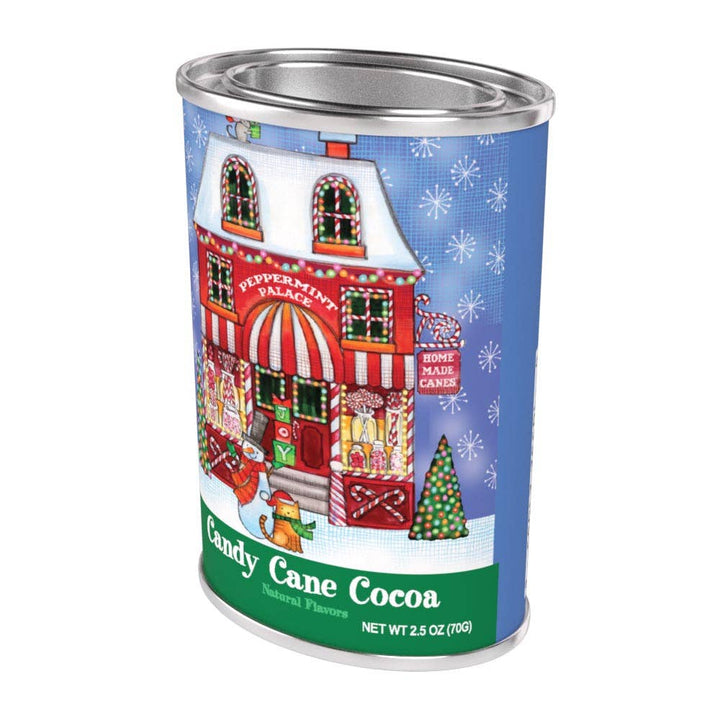 Snow Village Candy Cane Cocoa Tin