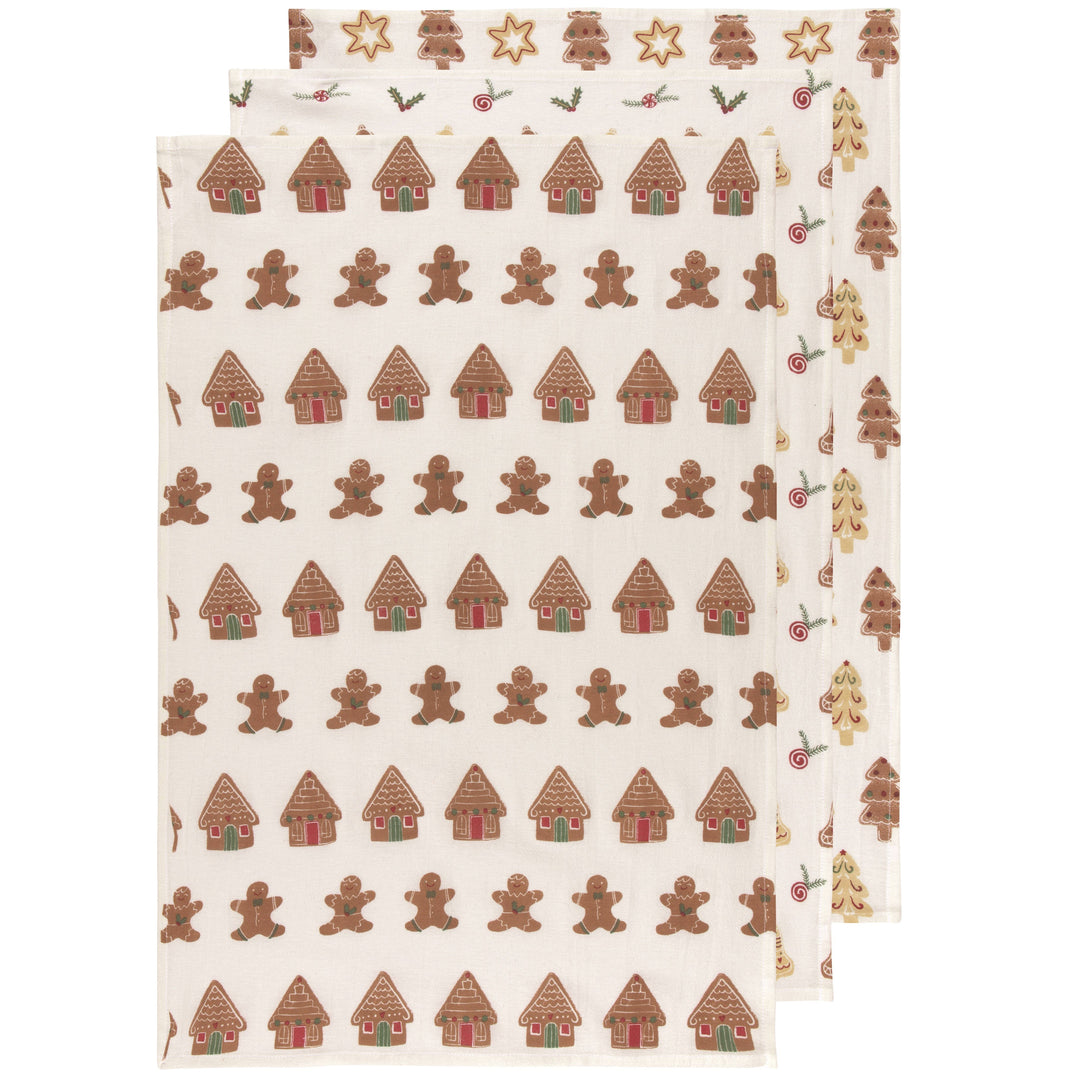 Christmas Cookies Bakers Floursack Dishtowels Set of 3