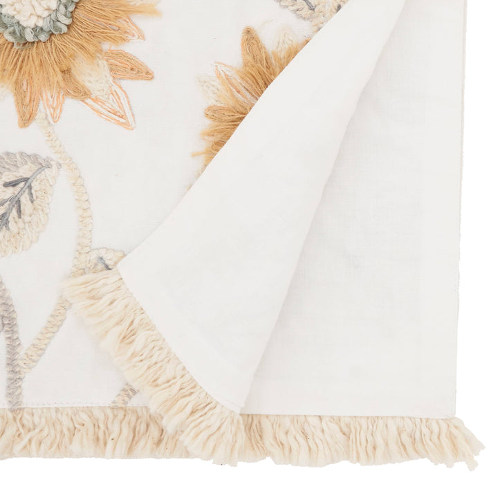 Enchanting Sunflower Embroidered Table Runner