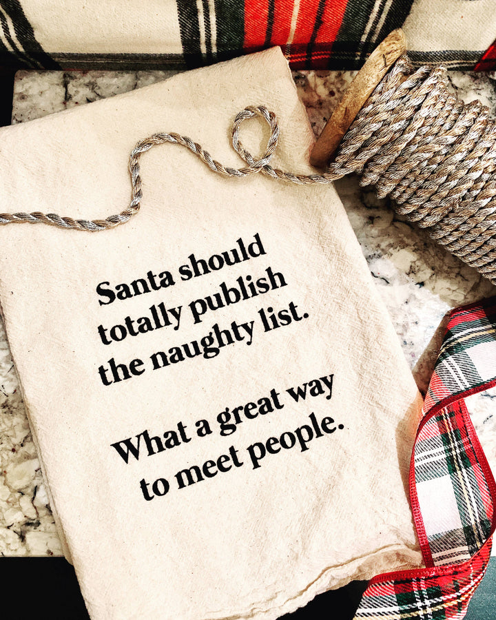 Santa's Naughty List Kitchen Tea Towels