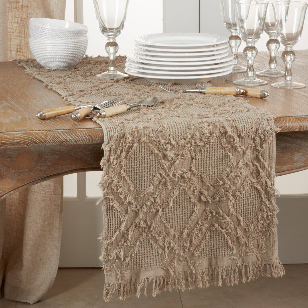 Fringe Waffle Weave Runner