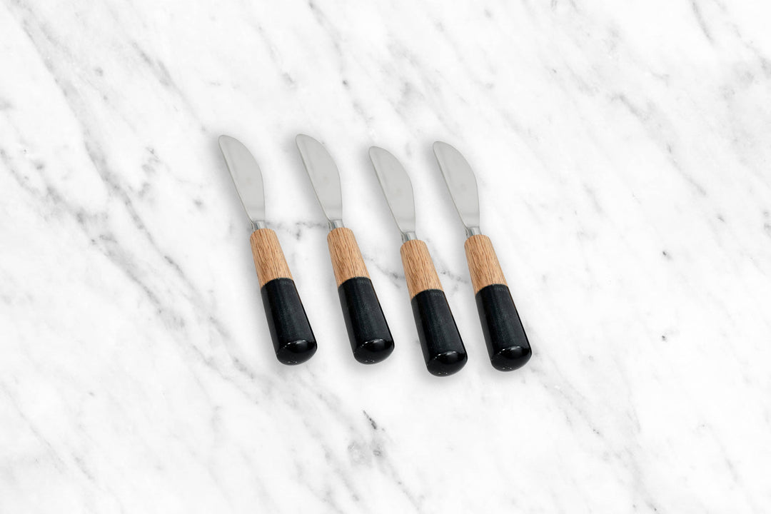 Black Stone & Wood Handle Spreaders