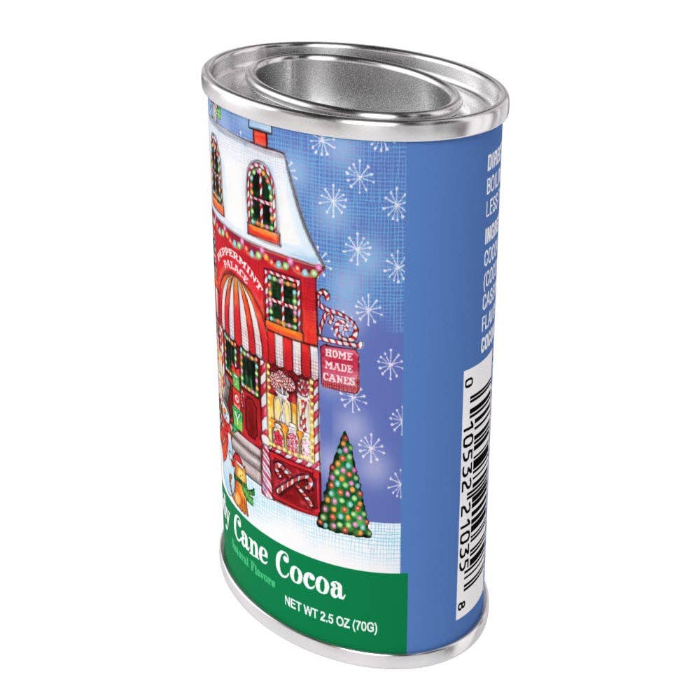 Snow Village Candy Cane Cocoa Tin