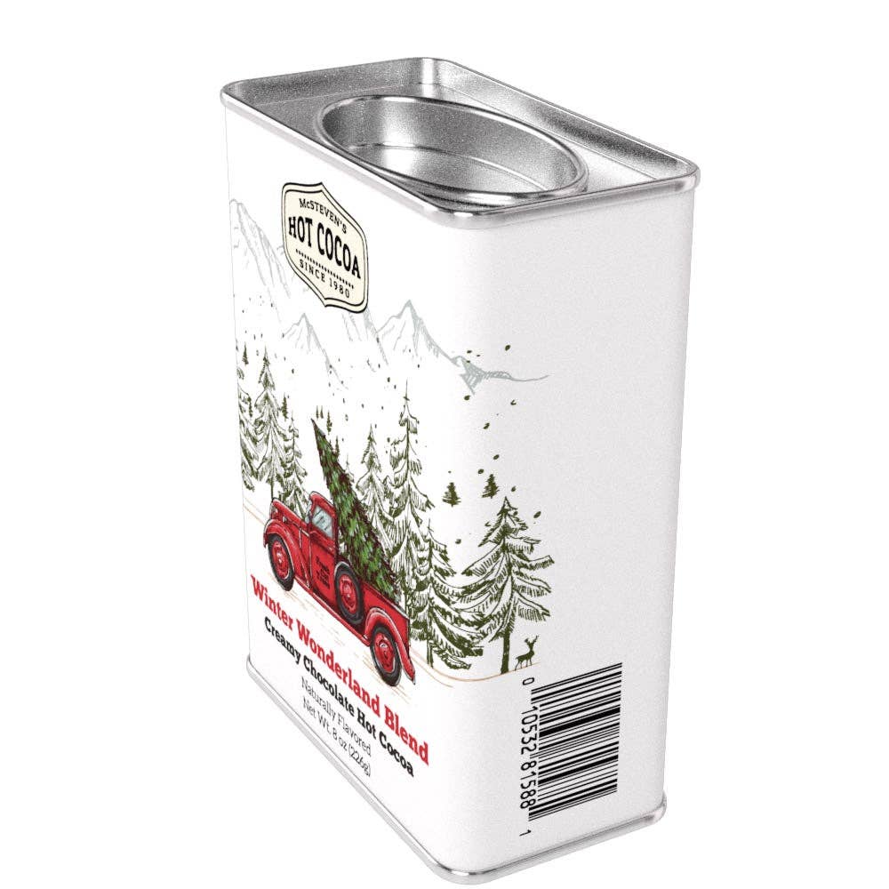 Winter Warmer Wonderland Red Pickup Hot Cocoa Tin