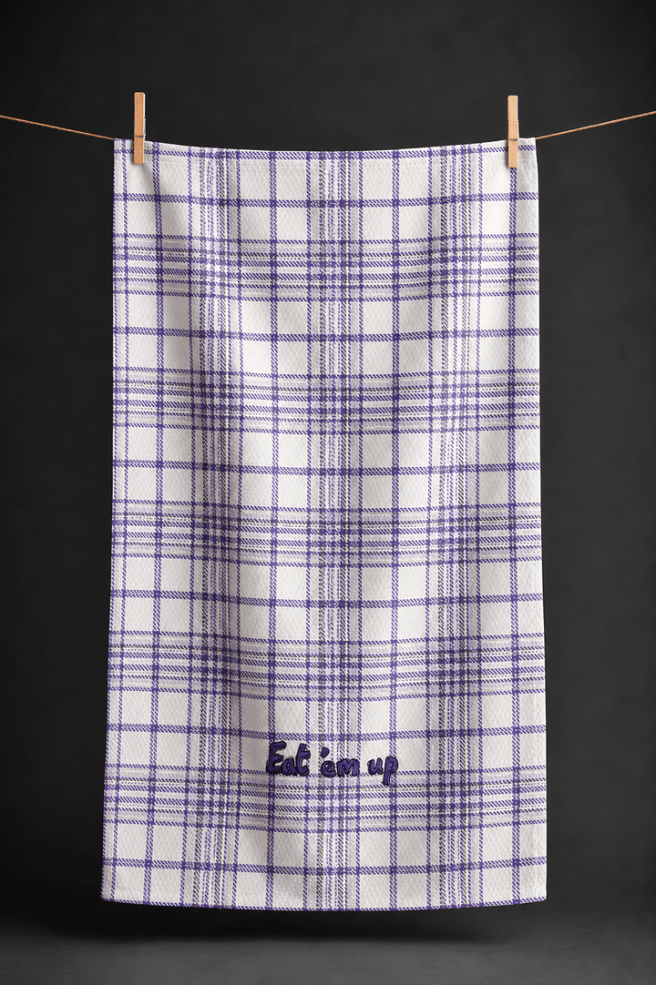 Off Eat 'Em Up Plaid Kansas State Kitchen Towel