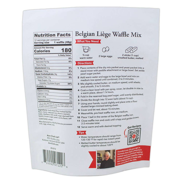 Belgian Liège Waffle Mix, 20 oz