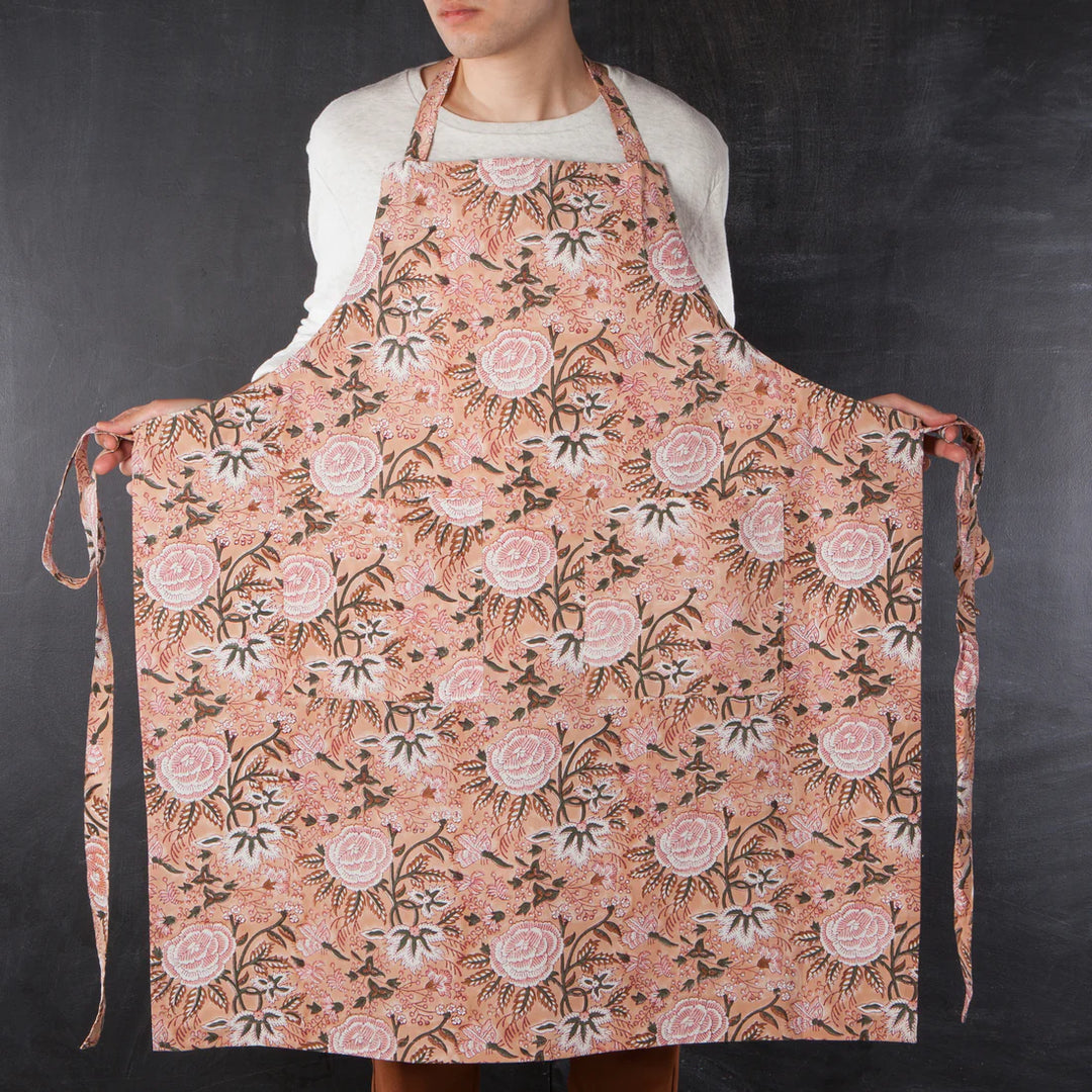 Danica Heirloom Block Print Apron - Blossom