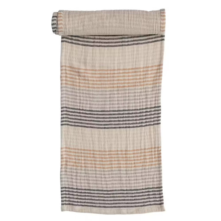 Muted Striped Double Cotton Table Runner