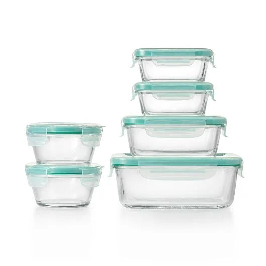 12 Piece Smart Seal Glass Container Set