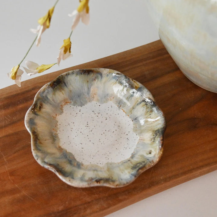 Etta B Pottery Ruffled Sauce Dish