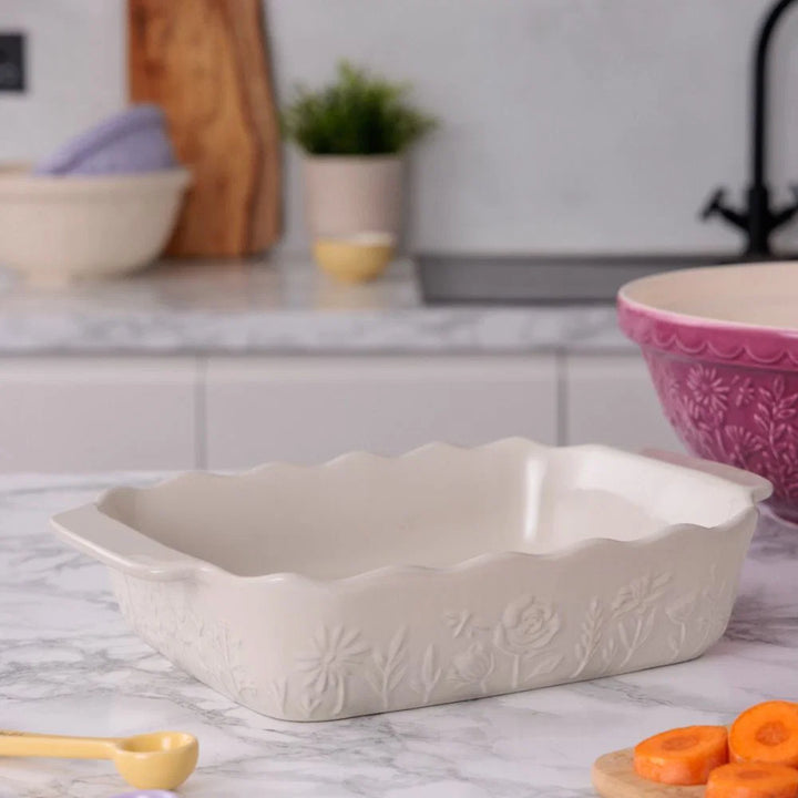 In the Meadow Medium Rectangular Baker Cream