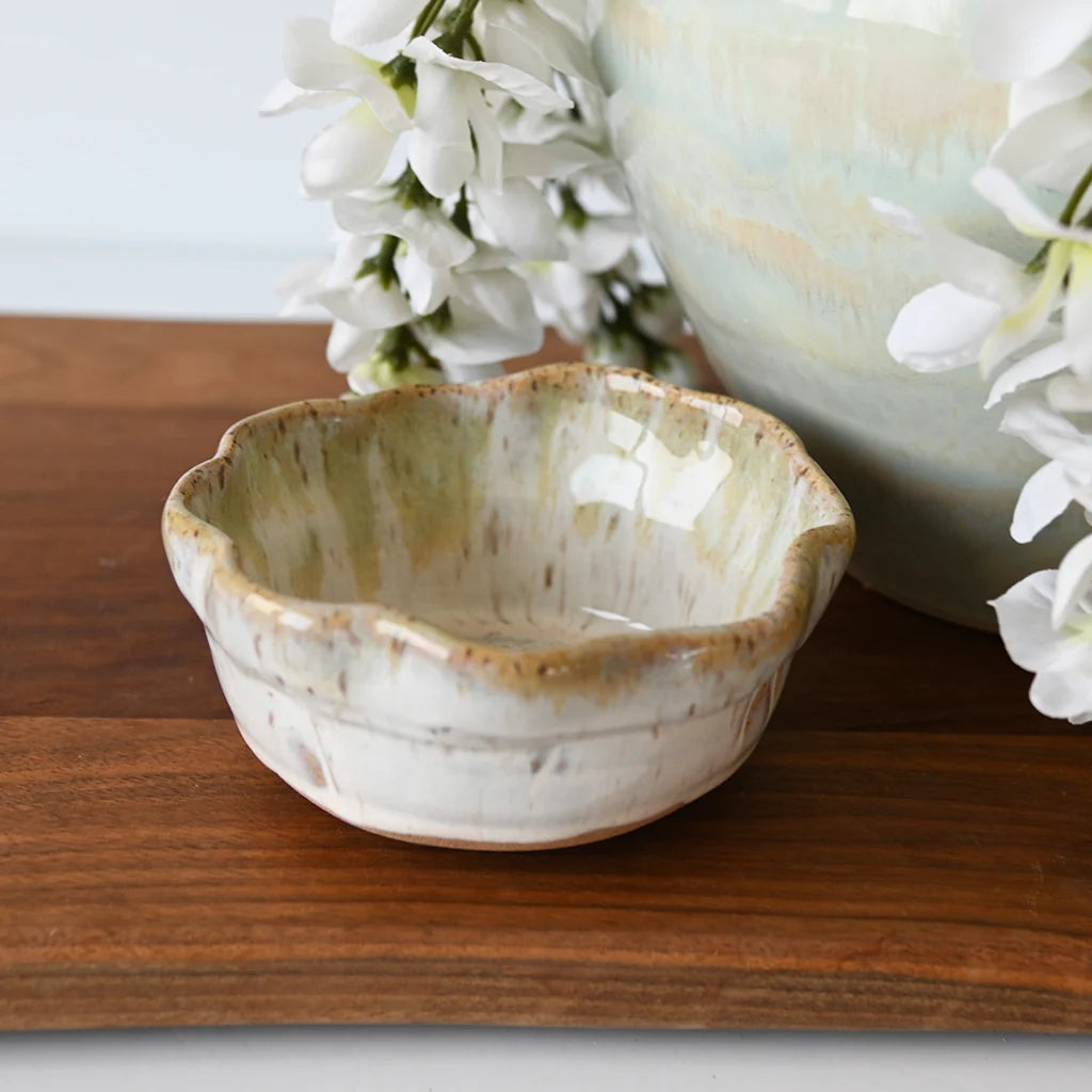 Etta B Pottery Ruffled Salsa Bowl