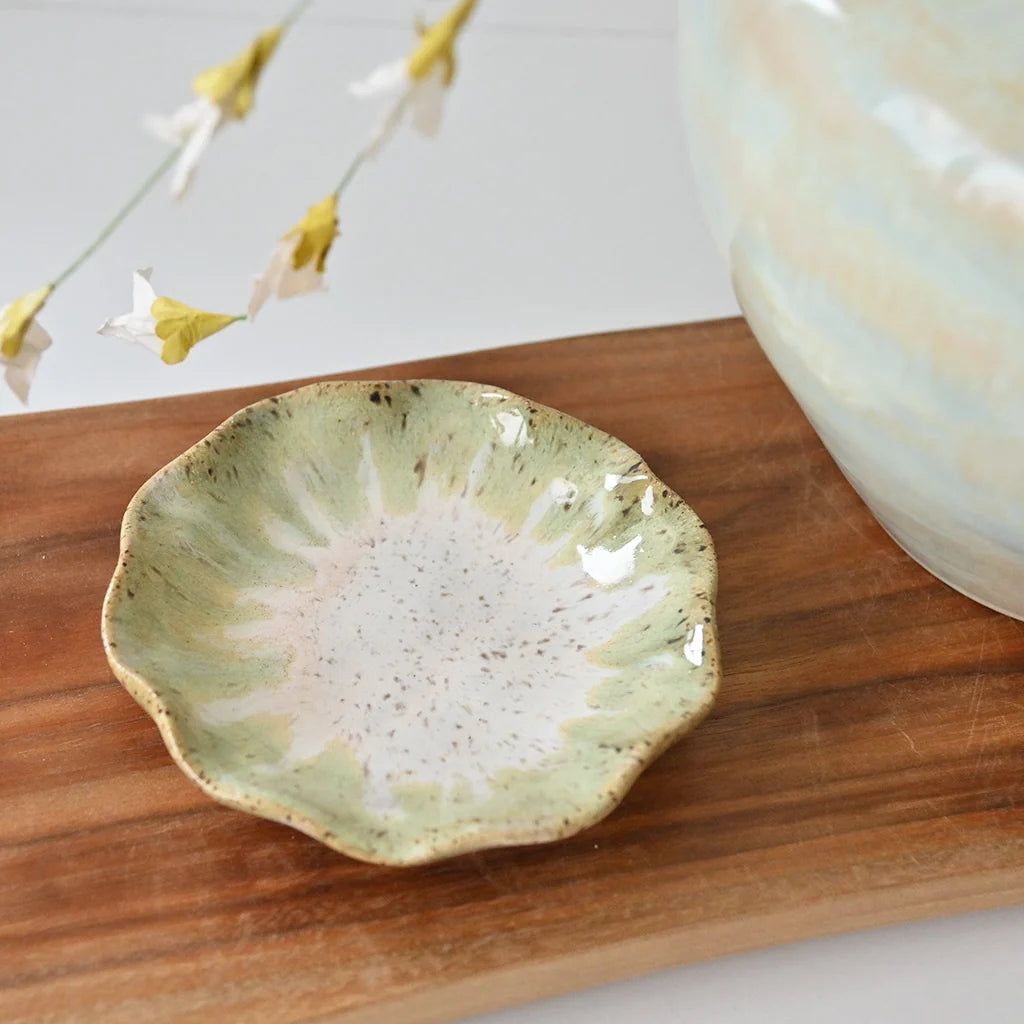 Etta B Pottery Ruffled Sauce Dish