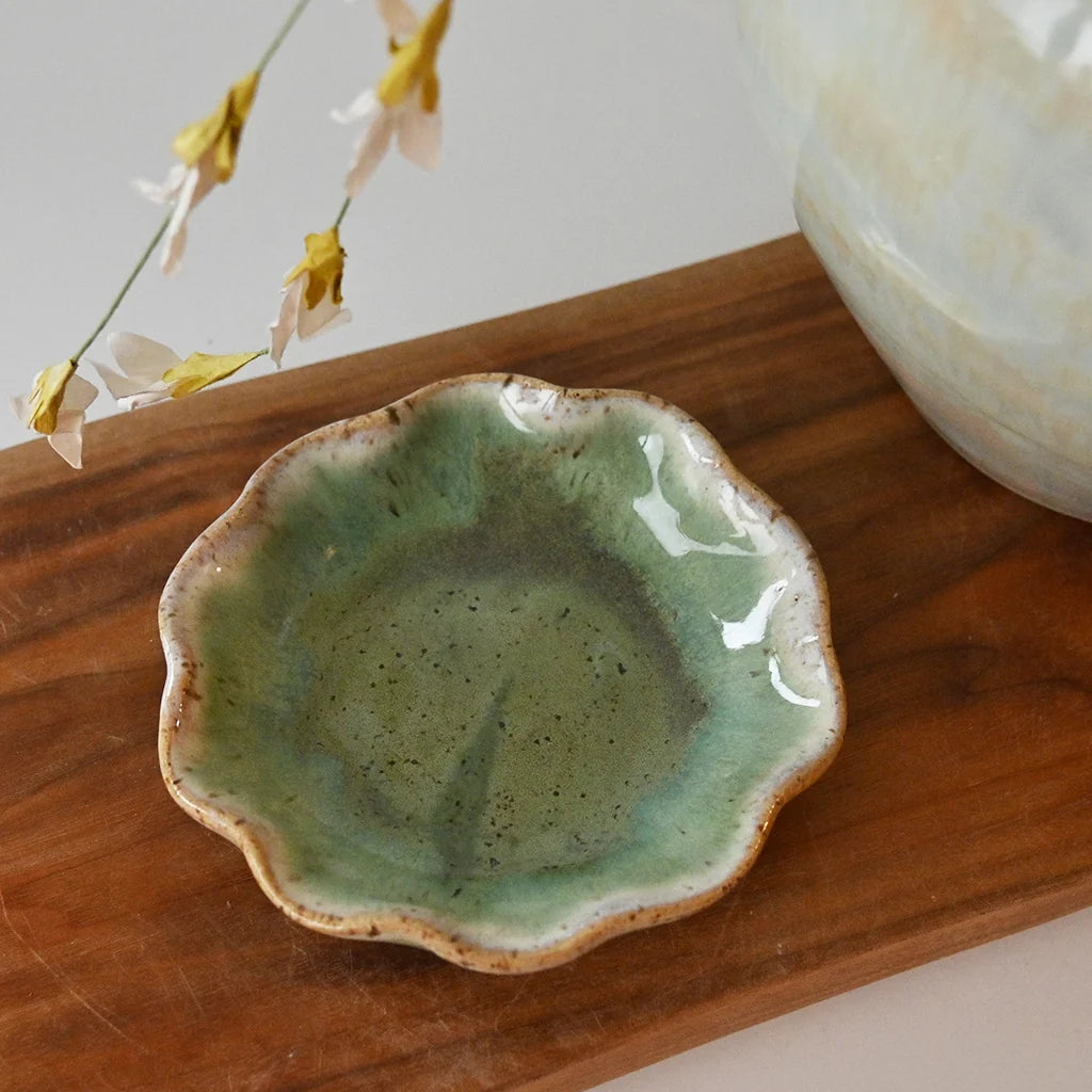 Etta B Pottery Ruffled Sauce Dish