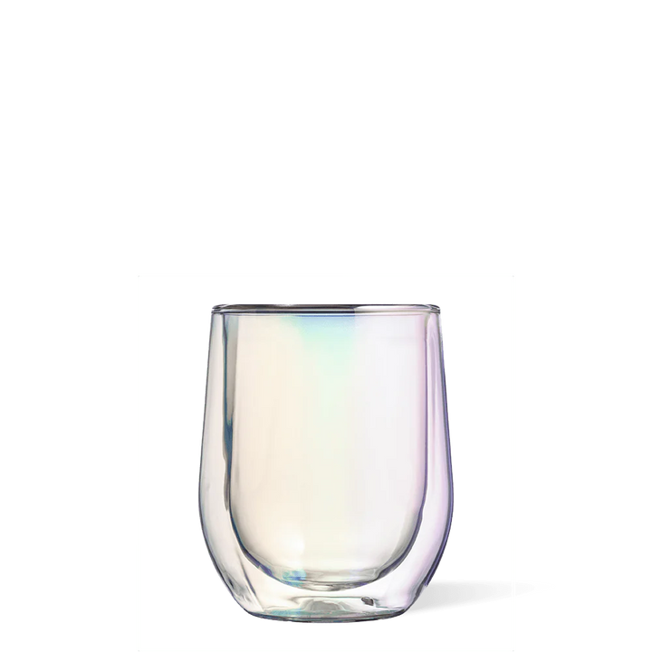Double Walled Stemless Wine Glasses, Prism Set of 2