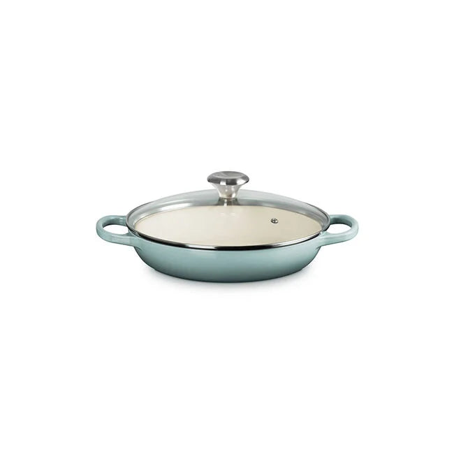 Le Creuset Enameled Cast Iron Signature Round Braiser with Glass Lid, 2.25qt