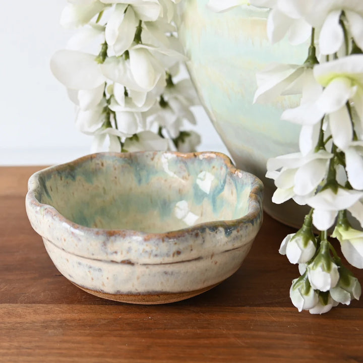 Etta B Pottery Ruffled Salsa Bowl