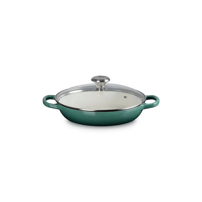 Le Creuset Enameled Cast Iron Signature Round Braiser with Glass Lid, 2.25qt