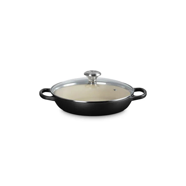 Le Creuset Enameled Cast Iron Signature Round Braiser with Glass Lid, 2.25qt