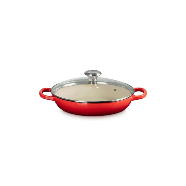 Le Creuset Enameled Cast Iron Signature Round Braiser with Glass Lid, 2.25qt