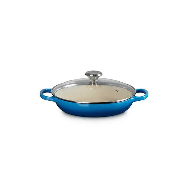 Le Creuset Enameled Cast Iron Signature Round Braiser with Glass Lid, 2.25qt