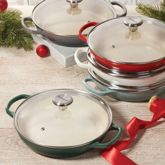 Le Creuset Enameled Cast Iron Signature Round Braiser with Glass Lid, 2.25qt