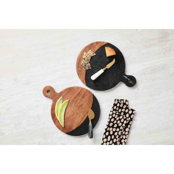 Mud Pie Wood + Marble Serving Board with Spreader