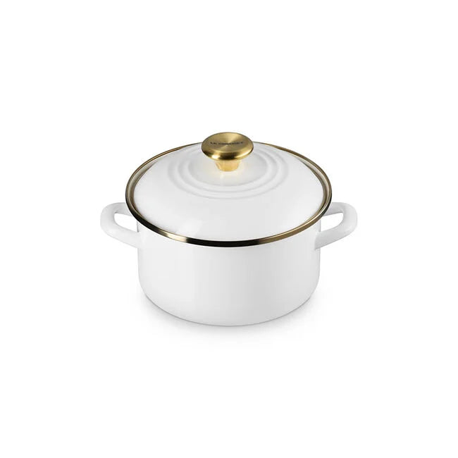 Le Creuset Traditional Petite Stockpot with Gold Knob, 3.8qt