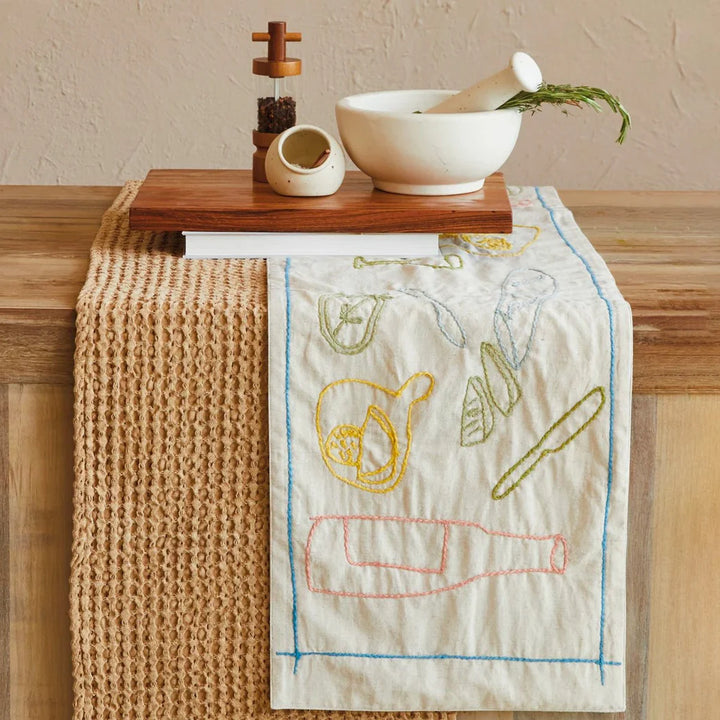 Beverage Embroidered Table Runner