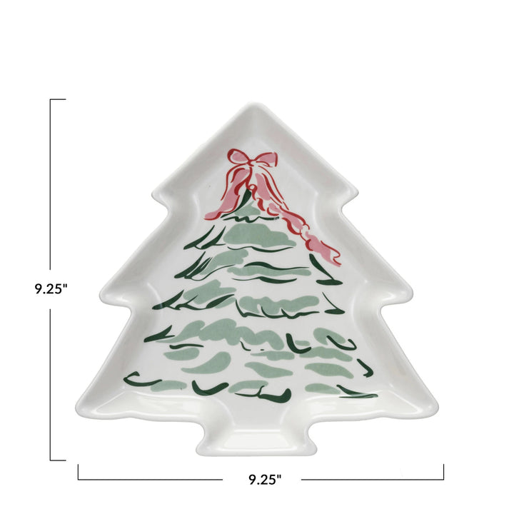 Stoneware Christmas Tree Shaped Plate