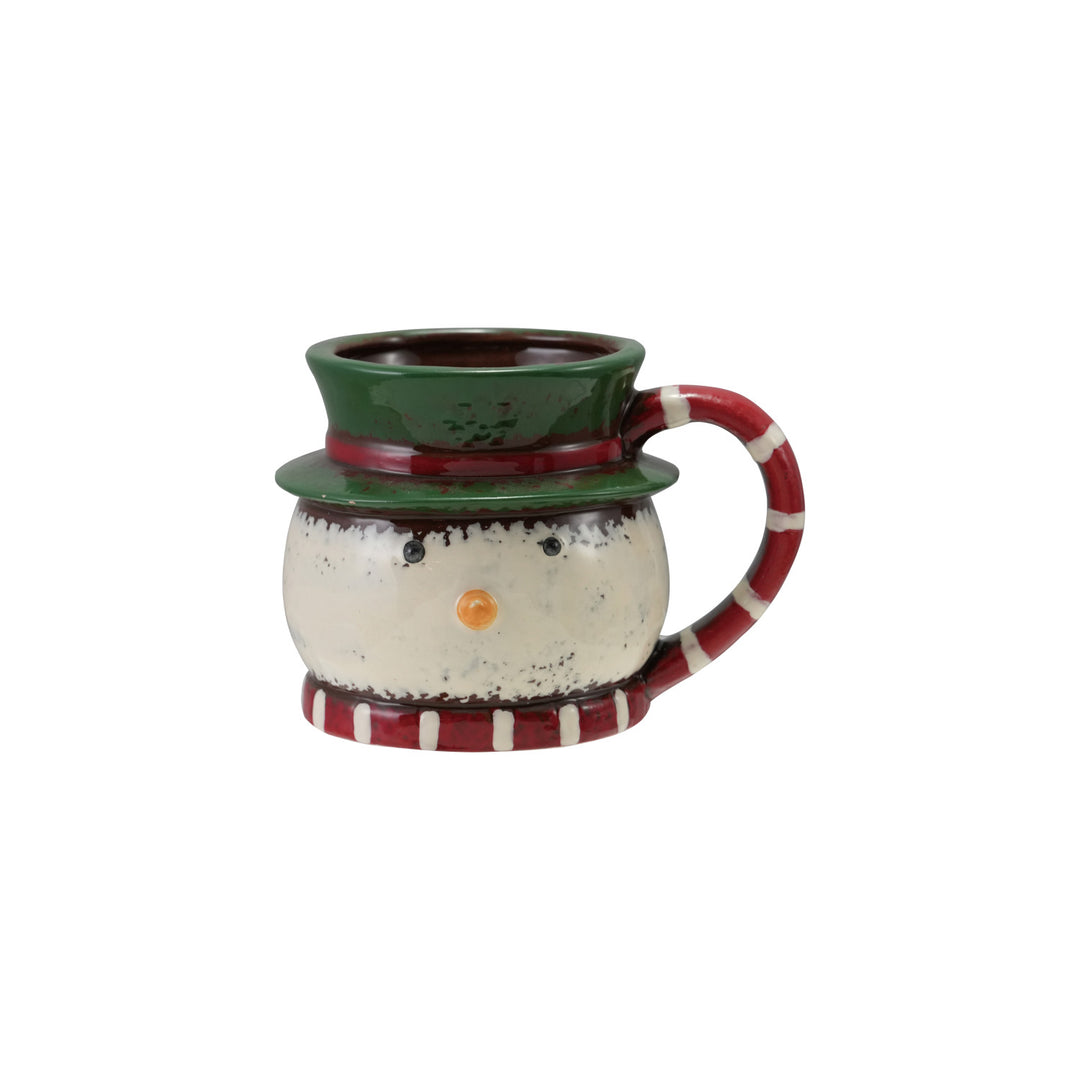 12 oz. Hand-Painted Ceramic Snowman Head Shaped Mug (Each One Will Vary)