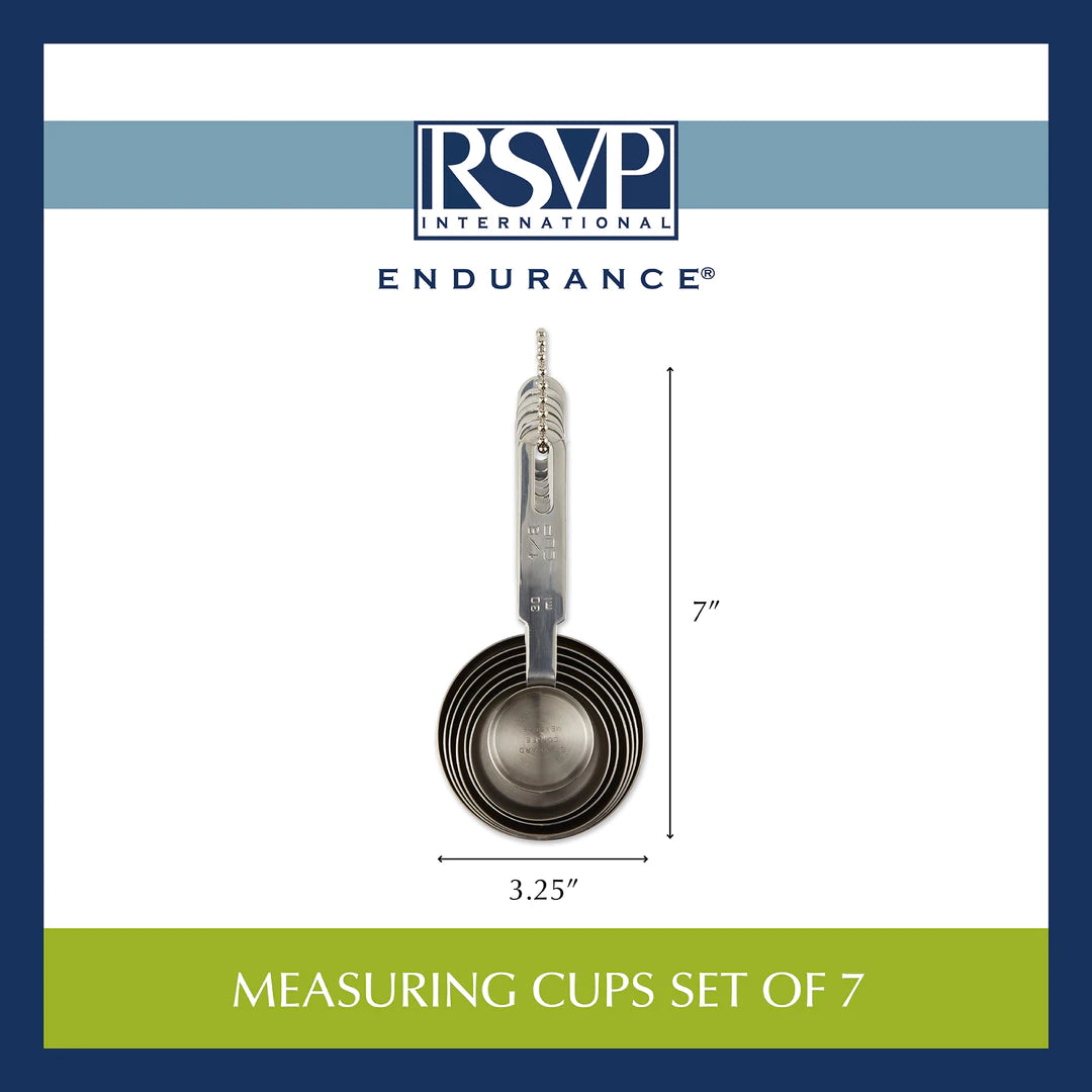 RSVP International 7 Piece Stainless Steel Measuring Cups Set