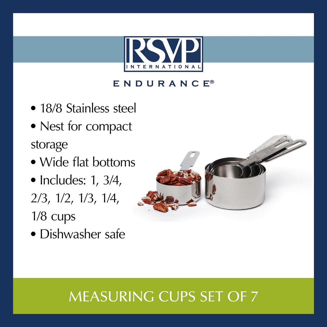 RSVP International 7 Piece Stainless Steel Measuring Cups Set