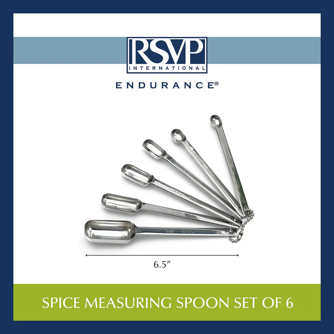 Rsvp Dill Endurance 18/8 Stainless Steel Spice Measuring Spoons, Set of 6