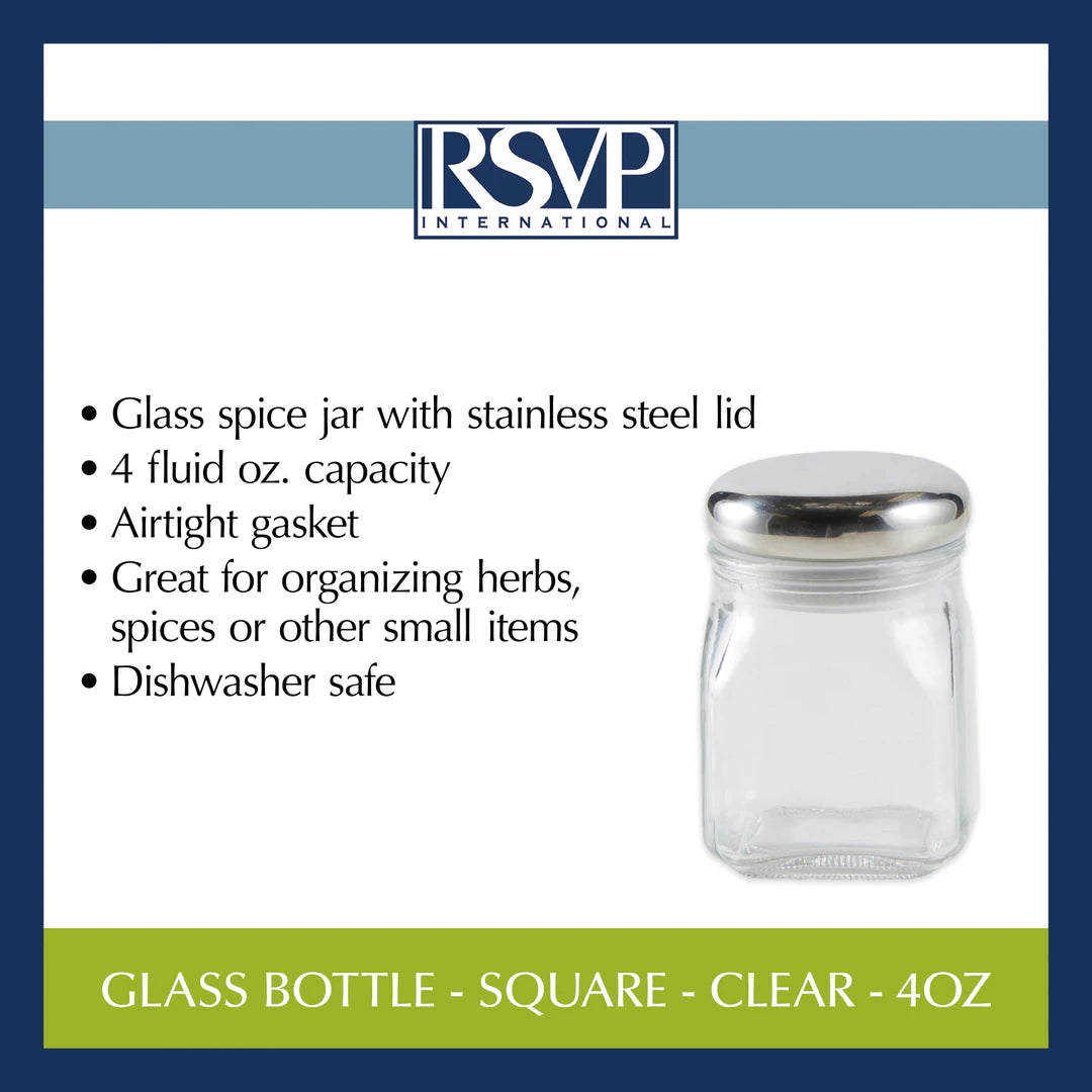 Airtight 4oz Glass Spice Jar