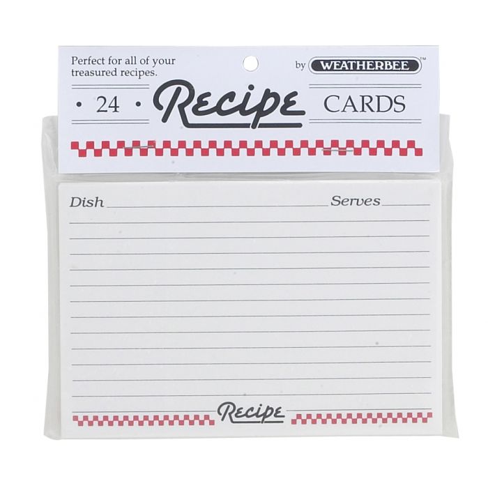 Weatherbee Recipe Cards 4x6, Set of 24