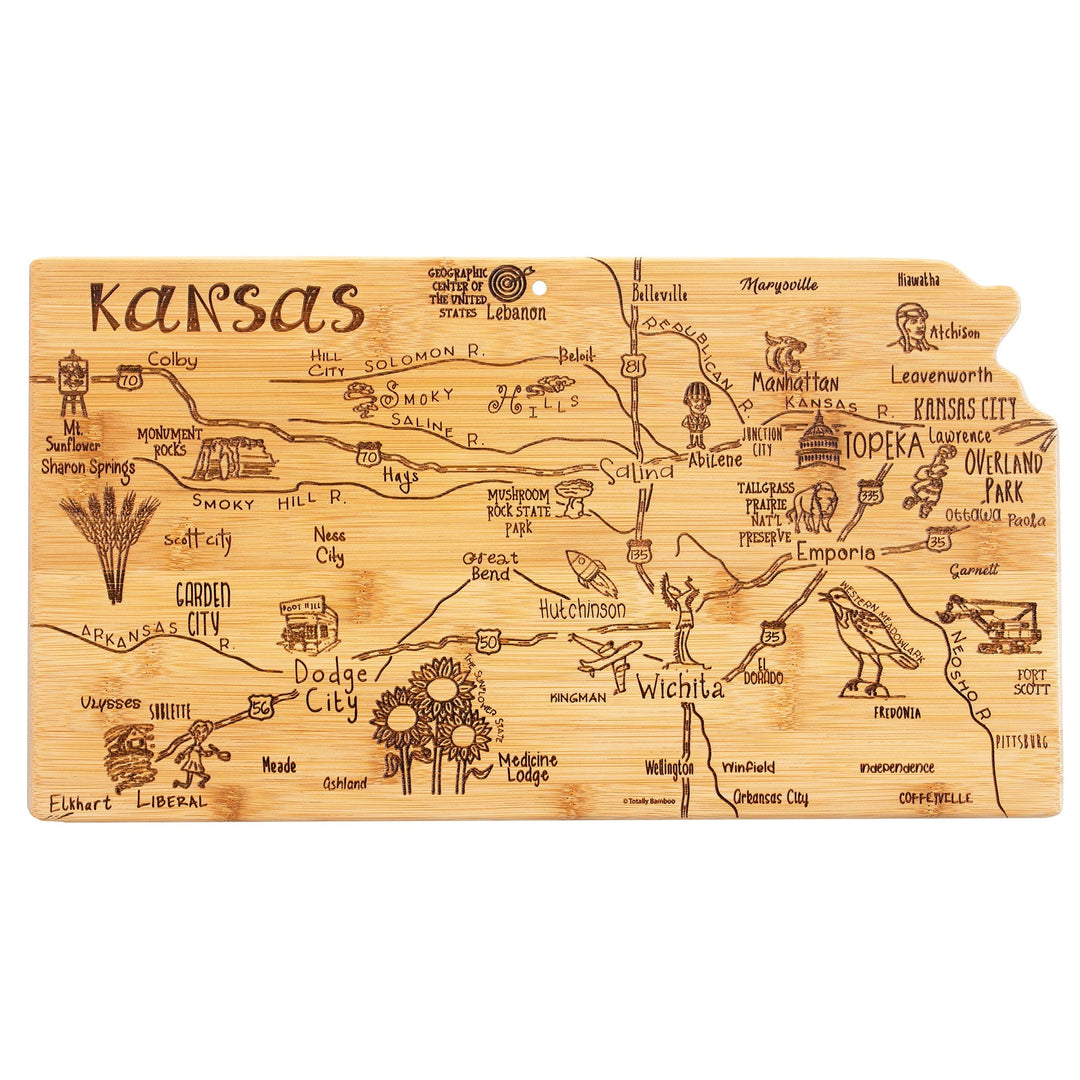 Totally Bamboo Destination Kansas Serving & Cutting Board
