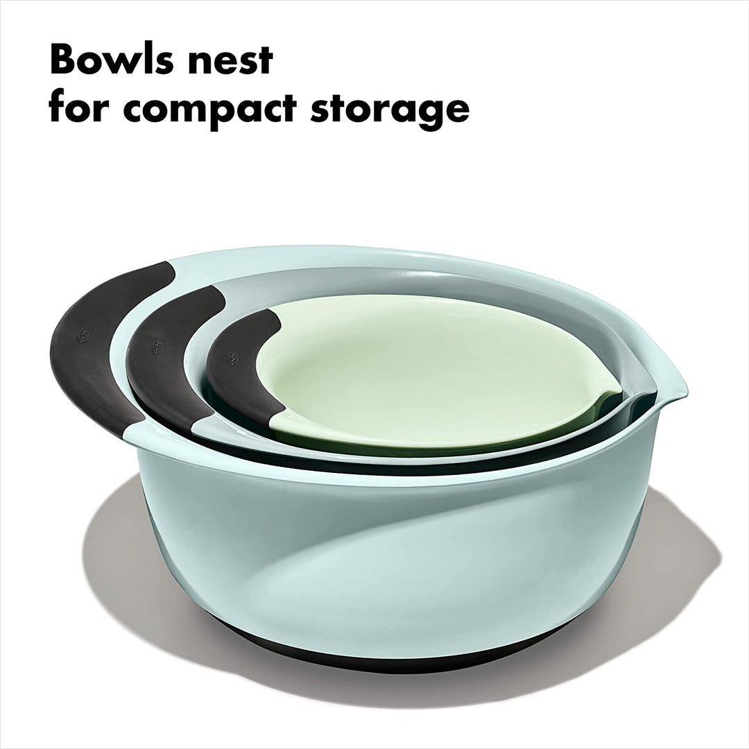 OXO 3-Piece Mixing Bowl Set - Cadet Blue, Tower Grey, Jade – The Cook's Nook