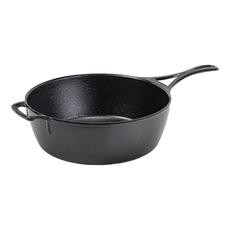12 Inch / 5 Quart Cast Iron Covered Deep Skillet Lodge - New Kitchen Store