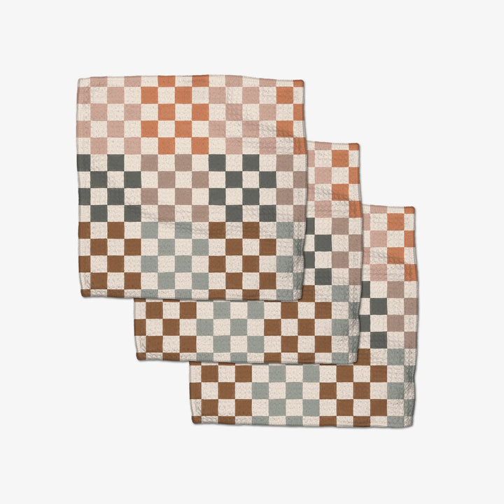 Autumn Checkers - Dishcloth Set of 3