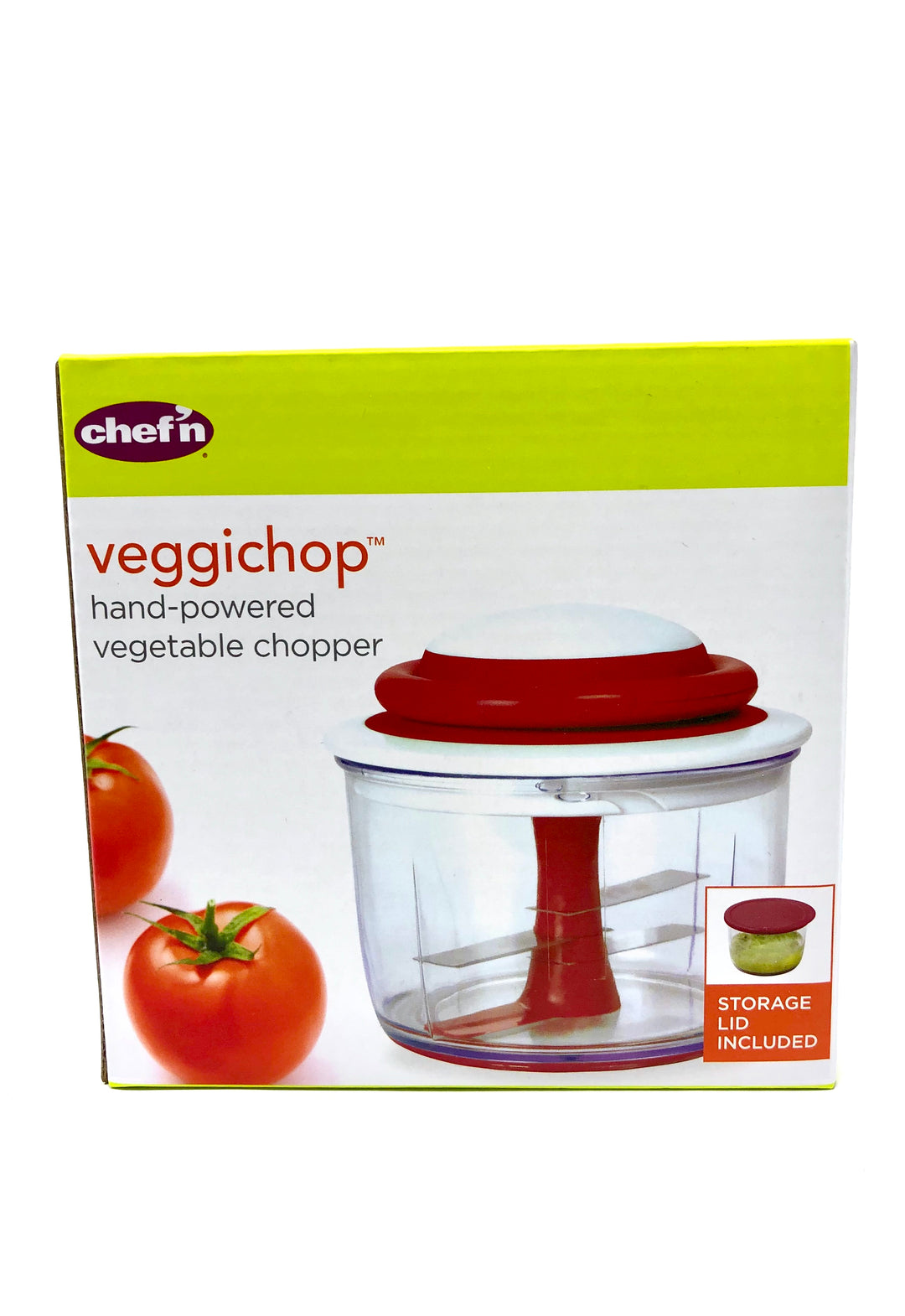 Chef'n VeggiChop Hand-Powered Food Chopper, Cherry 
