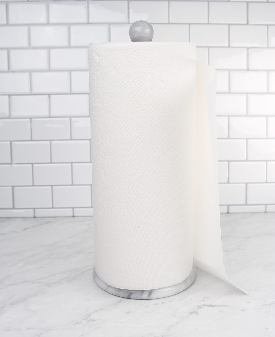 RSVP White Marble Paper Towel Holder